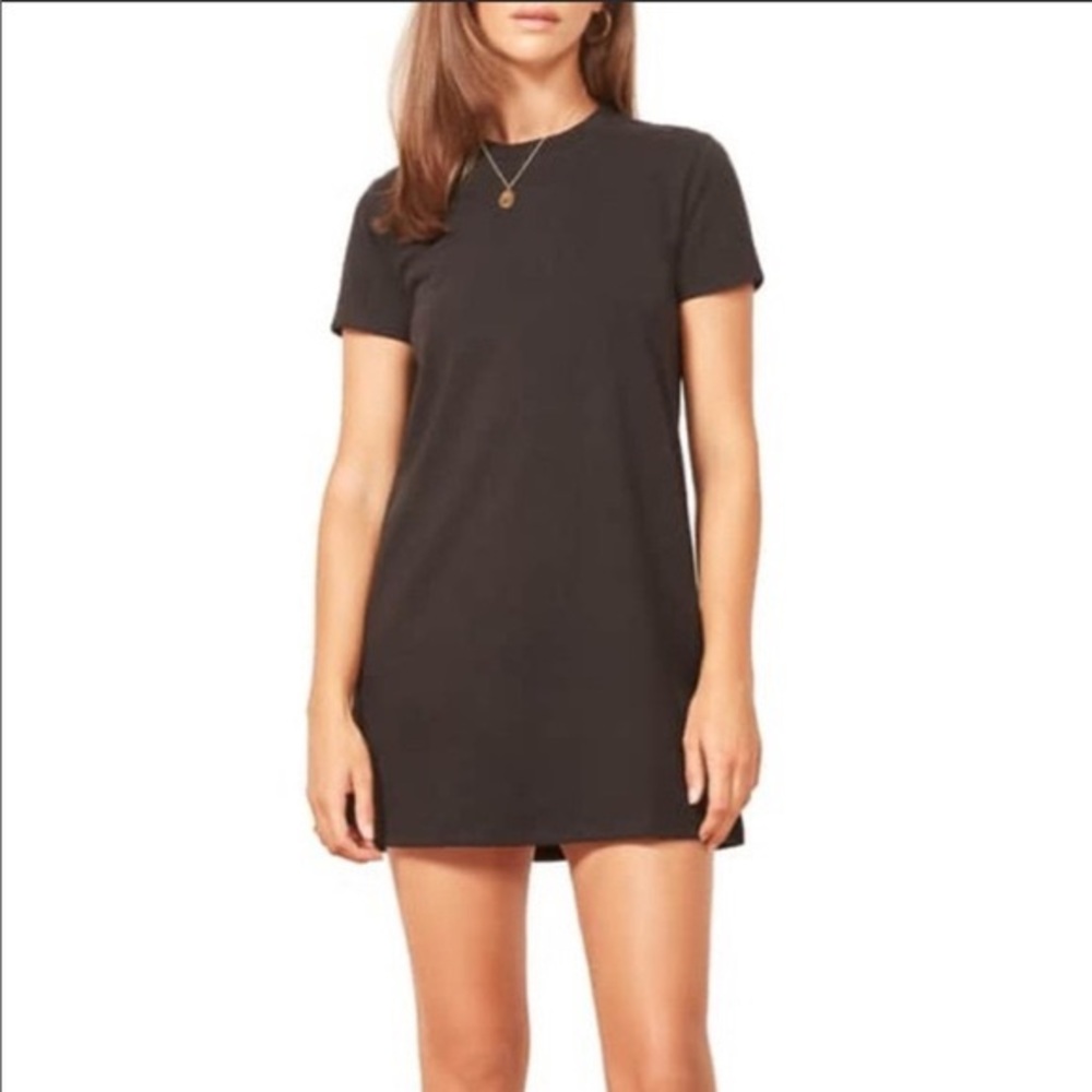 Reformation Black T-Shirt Dress Sz S